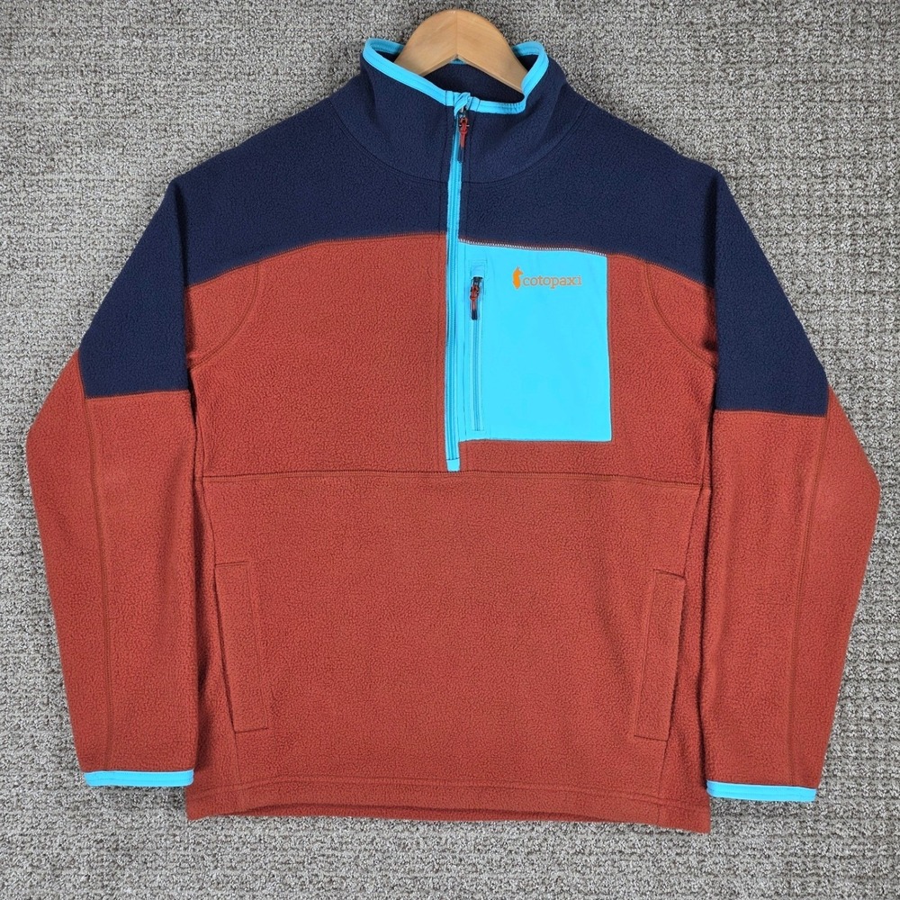 Cotopaxi Abrazo Half Zip Fleece Pullover‎ Mens Small Orange Blue Jacket